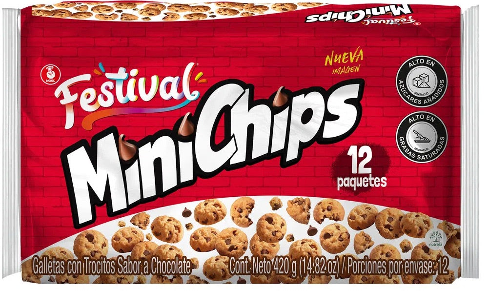 galleta mini chips festival x12
