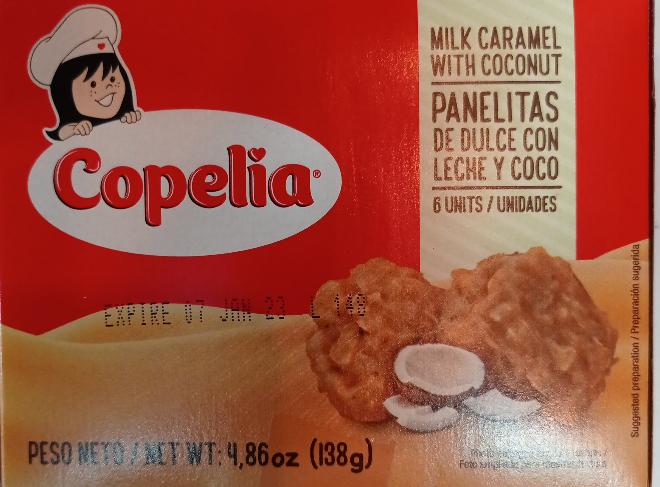 Copelia Panelitas de dulce con leche y coco por 6 und