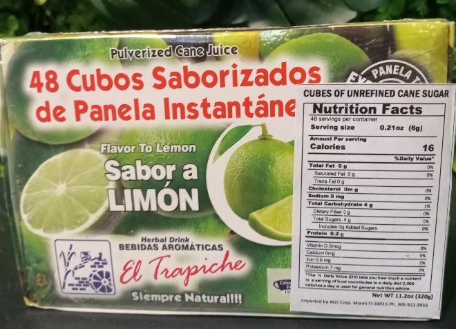 PANELA CUBITOS LIMON