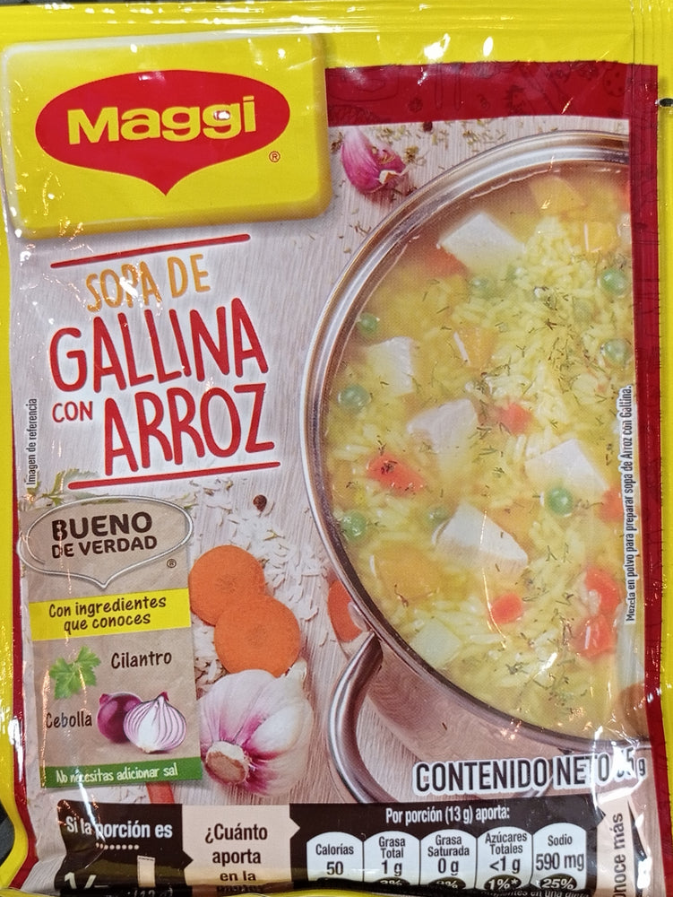 Sopa de Gallina con Arroz Maggi